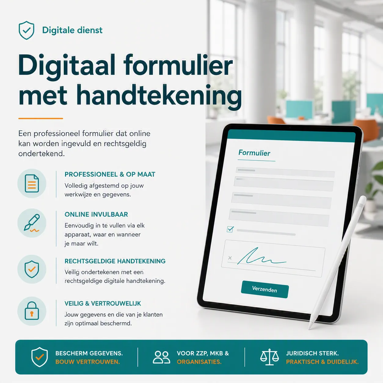 Een digitaal formulier met handtekening